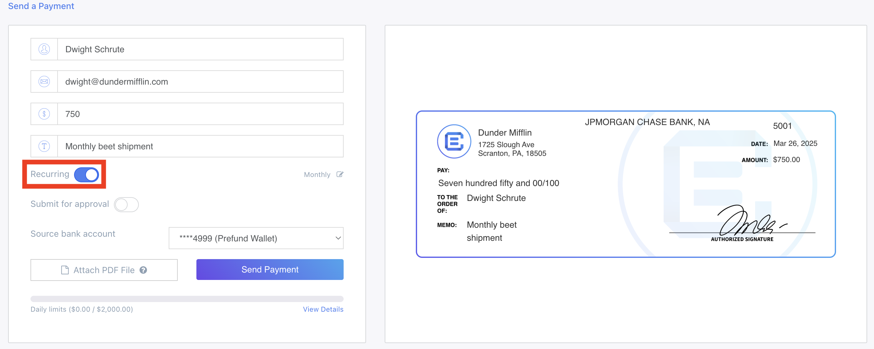 Recurring Toggle Image